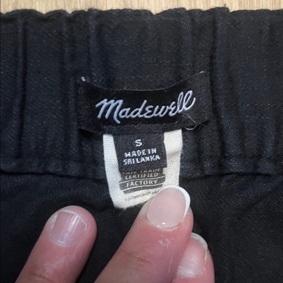 Madewell Women's Clean Pull On Shorts in Linen/Cotton Black size S - Picture 2 of 9